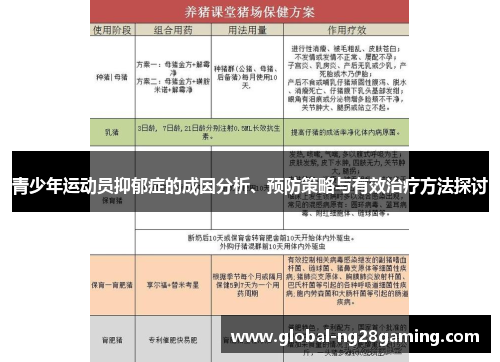 青少年运动员抑郁症的成因分析、预防策略与有效治疗方法探讨 青少年运动员抑郁症的成因分析、预防策略与有效治疗方法探讨
